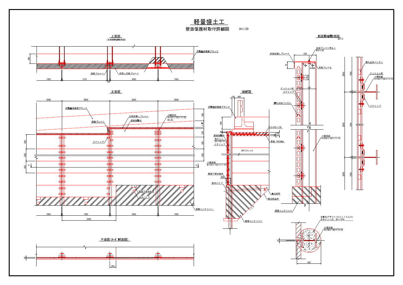 軽量盛土工構造図